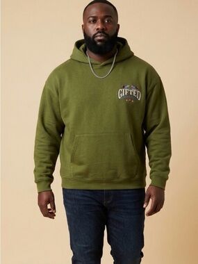 NWT GFTD LA Unisex Olive Green Men's Gifted Mystery School Graphic Hoodie Size M